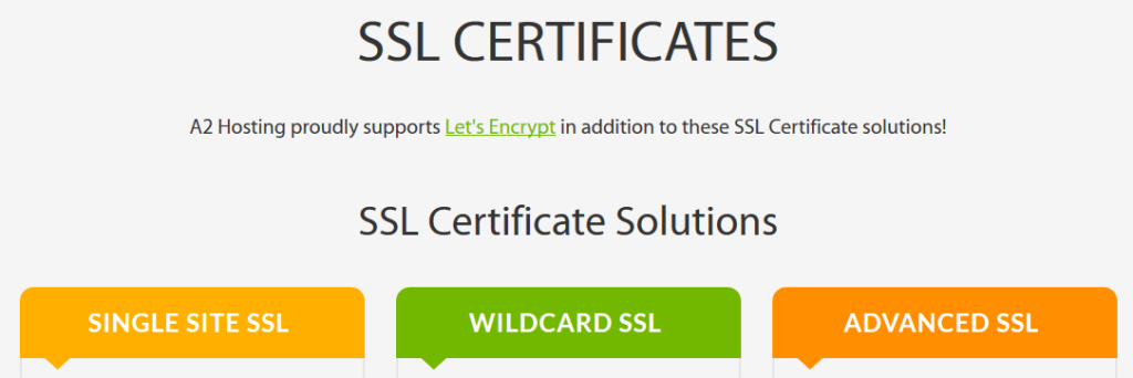 A2 Hosting Review Free SSL