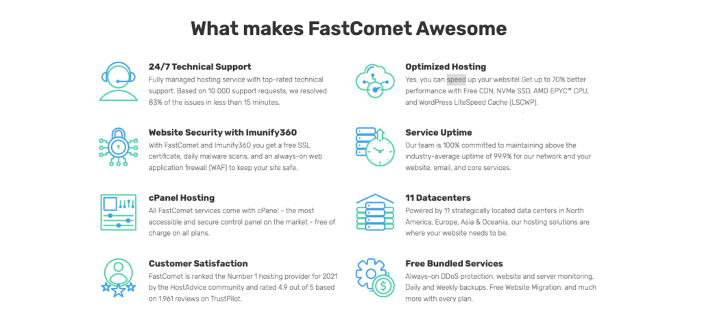 FastComet Review Features