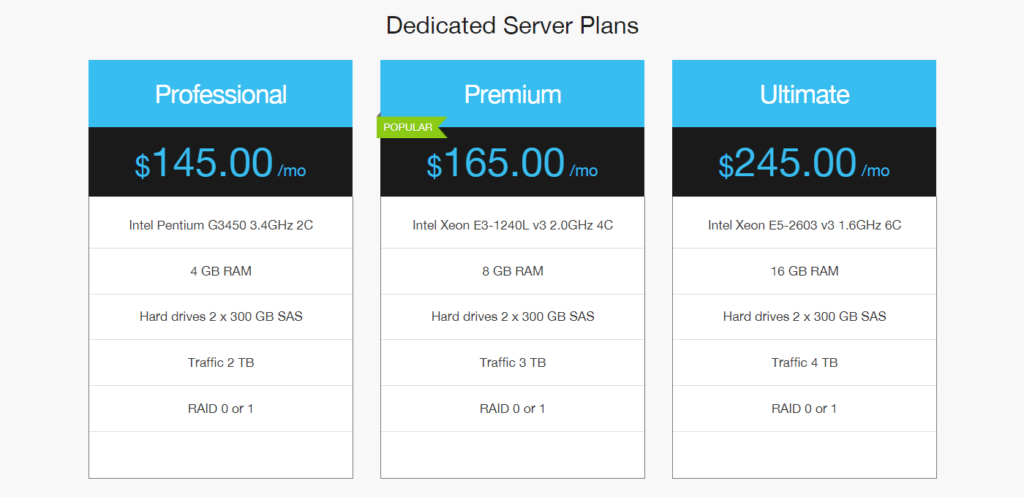 Miss Hosting Review Dedicated Server Plans